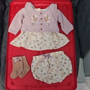 Nicole Miller Pink and Cream Kids Matching Set